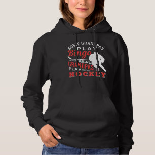 Hockey Cool Hockey Playing Grandpa 367 player Hoodie