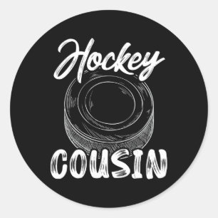 Hockey Cousin Men Ice Hockey Player Goalie Family Classic Round Sticker