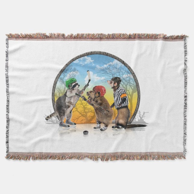 Hockey Critter Classic Throw Blanket (Front)
