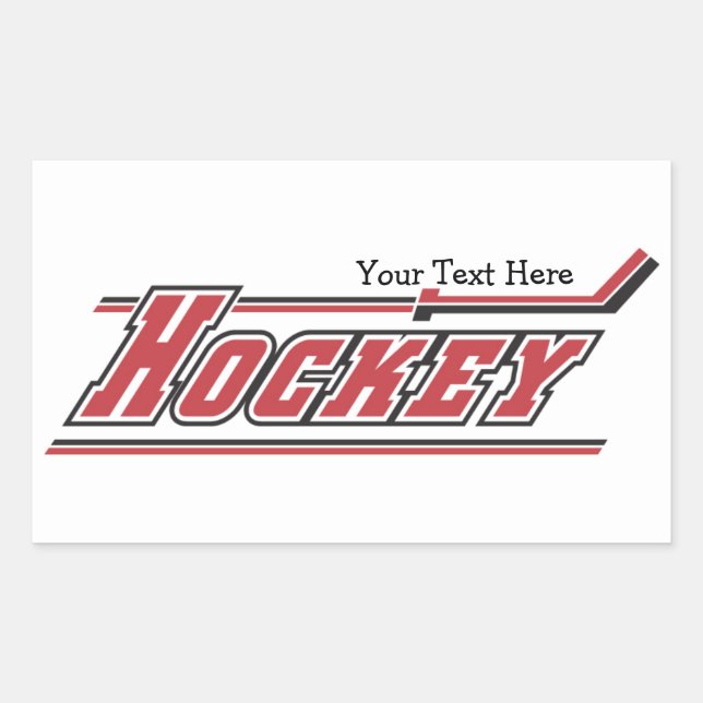 Hockey (customisable) rectangular sticker (Front)