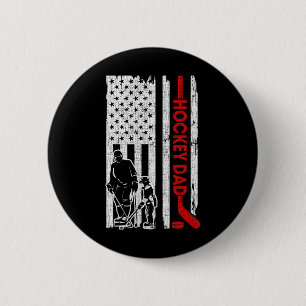 Hockey Dad American Flag Father's Day Gift for Hoc 6 Cm Round Badge