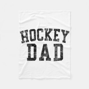 Hockey Dad Birthday Clic Bold Font Hockey Daddy  Fleece Blanket