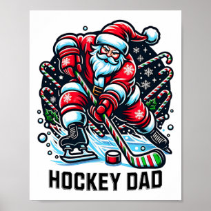 Hockey Dad Christmas And Sports And Holidays Funny Poster