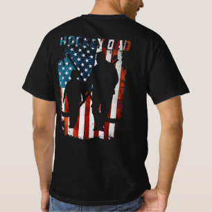 Hockey Dad Father's Day USA Flag T-Shirt