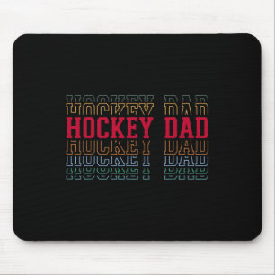 Hockey Dad Funny Layered Text Father Coach Player Mouse Pad
