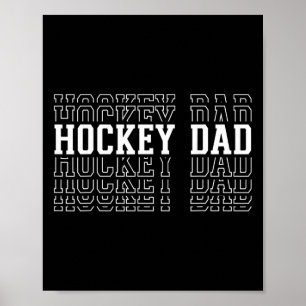Hockey Dad Funny Layered Text Father Coach Player Poster