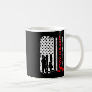 Hockey Dad Gift Hockey American Flag Coffee Mug