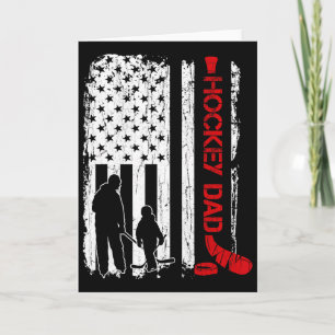 Hockey Dad Gift Hockey American Flag For Women Men Card