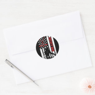 Hockey Dad Hockey American Flag Father's Day Classic Round Sticker