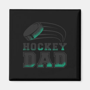 Hockey Dad Ice Hockey Puck Funny Fathers Day Graph Magnet