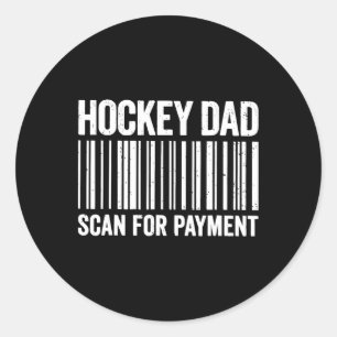 Hockey Dad Scan For Payment Byrcode Funny Hockey L Classic Round Sticker