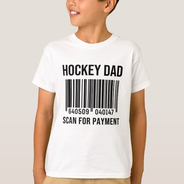 Hockey Dad Scan For Payment Sport Dad Father's Day T-Shirt (Front)