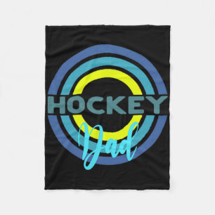 Hockey Dad With Modern Hockey Circles Fleece Blanket