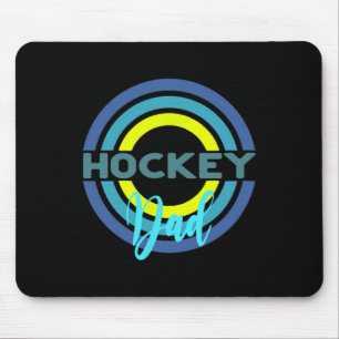 Hockey Dad With Modern Hockey Circles Mouse Pad
