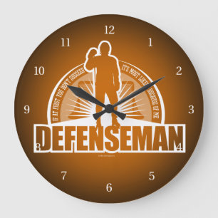 Hockey Defenseman Large Clock