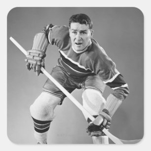 Hockey Defenseman Square Sticker