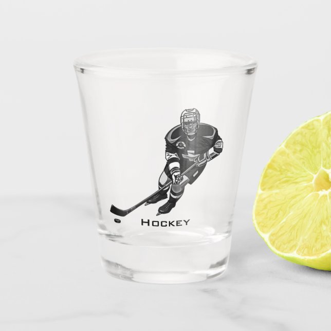 Hockey Design Shot Glass (Front)
