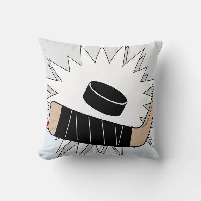 Hockey Design Throw Pillow (Front)