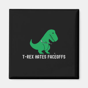 Hockey Dinosaur T-rex Funny Hates Faceoffs Love Magnet