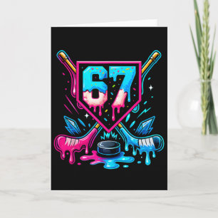 Hockey Drip 6 7 Number 67 Six Seven Meme Men Boys Card