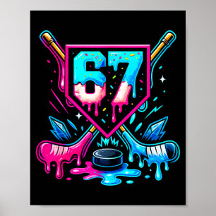 Hockey Drip 6 7 Number 67 Six Seven Meme Men Boys  Poster