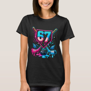 Hockey Drip 6 7 Number 67 Six Seven Meme Men Boys T-Shirt