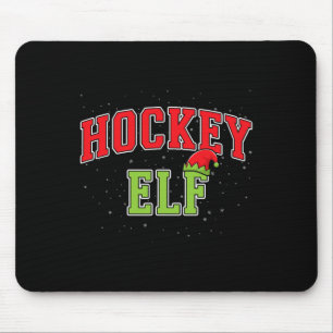 Hockey Elf Christmas Family Matching Group Xmas Mouse Pad