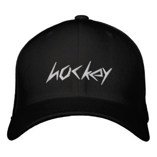 hockey Embroidered Hat, Basic Flexfit Wool Cap