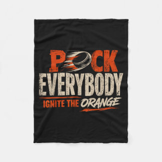 Hockey Enforcer Orange 1 Fleece Blanket