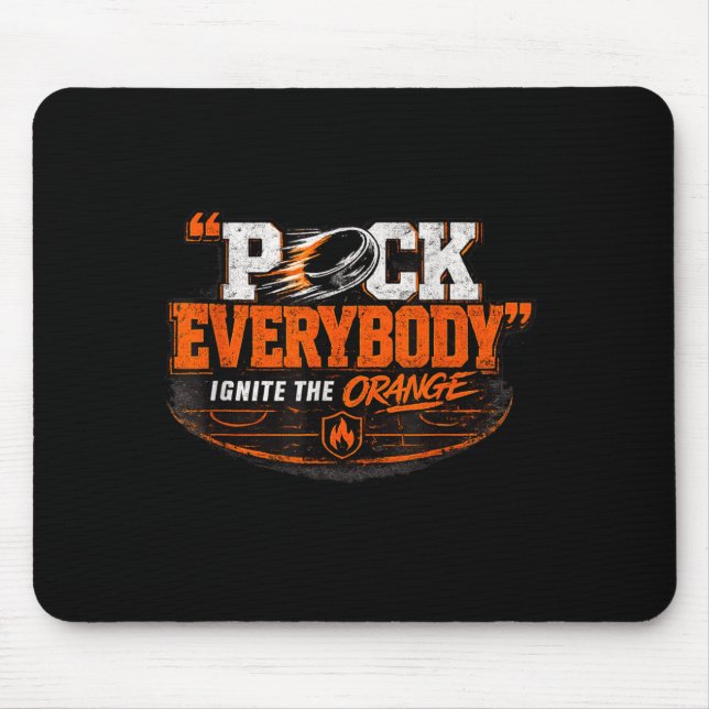 Hockey Enforcer Orange Mouse Pad (Front)