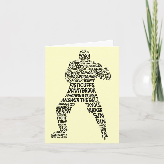 Hockey Enforcer Word Art Greeting Card (Front)