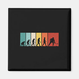 Hockey Evolution Retro Ice Hockey Player Men Boys Magnet