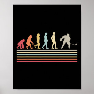 Hockey Evolution - Sport Lovers Hockey Player Retr Poster
