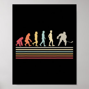 Hockey Evolution - Sport Lovers Hockey Player Retr Poster