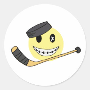 HOCKEY FACE CLASSIC ROUND STICKER