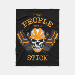 Hockey Field Funny Sports Pun I Beat People With A Fleece Blanket