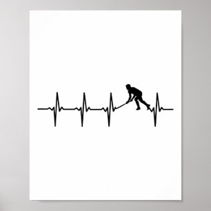 Hockey - Field Hockey Heartbeat Gift For Hockey Pl Poster