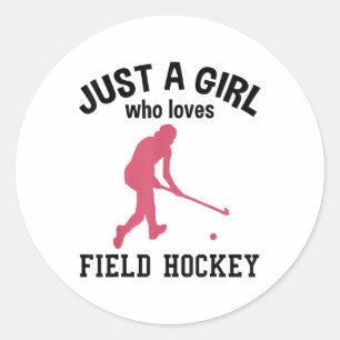 Hockey Field Hockey Player Field Hockey Stick Cool Classic Round Sticker