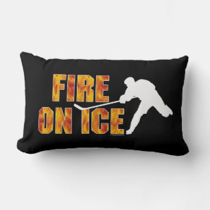 Hockey Fire On Ice Lumbar Cushion