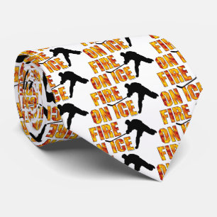 Hockey Fire On Ice Tie