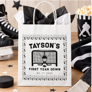 Hockey First Year Down 1st Birthday Paper Favour Bag