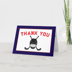 Hockey First Year Down 1st birthday  Thank You Card