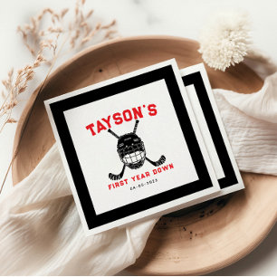 Hockey First Year Down Napkins – Sports-Themed 1st