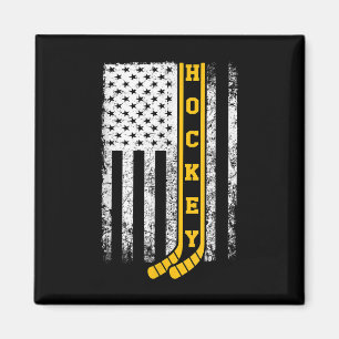 Hockey Flag Patriotic Field Hockey Player Coach Wo Magnet