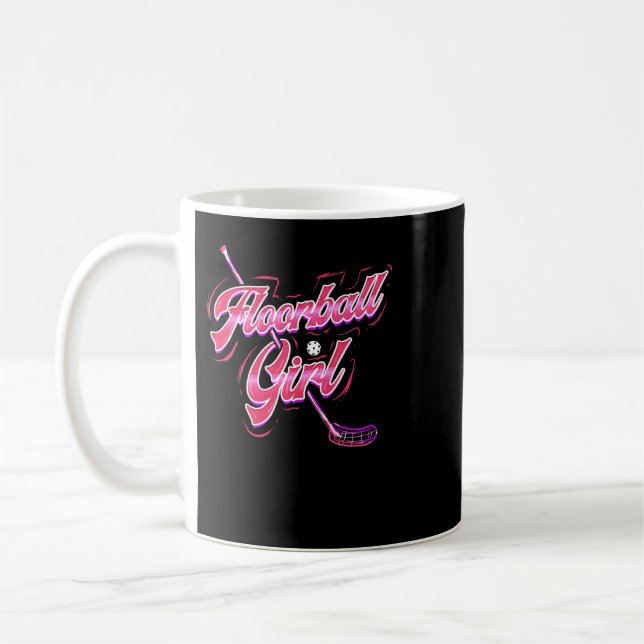 Hockey Floorball Girl Unihockey Floor Hockey Playe Coffee Mug (Left)