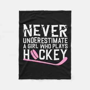 Hockey For Women Girls Ice Hockey Player Hockey Lo Fleece Blanket