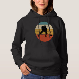 Hockey Funny Hockey Frisbee Lover Retro Vintage 70 Hoodie