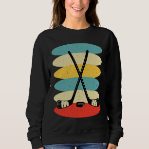 Hockey Funny Hockey Frisbee Lover Retro Vintage 70 Sweatshirt