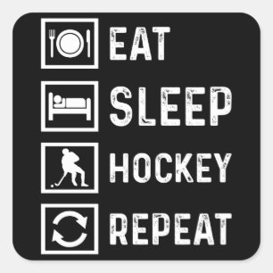 Hockey Funny Ice Hockey Player Field Gift Idea Square Sticker