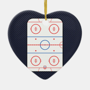 Hockey Game Companion Carbon Fibre Style Ceramic Ornament
